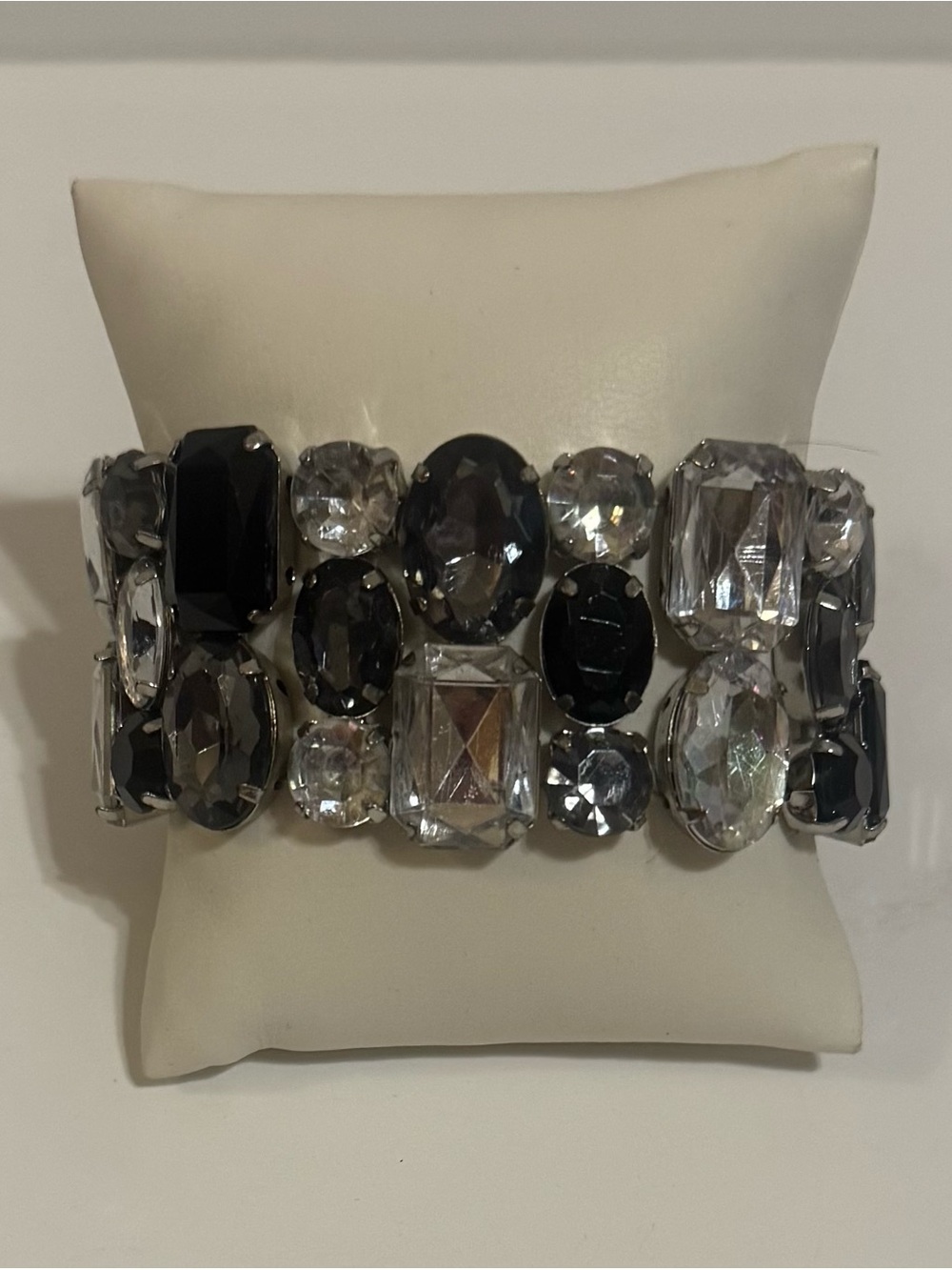 Black, Grey, and Clear Crystal Stretch Bracelet [MSRP $16] BOGO*